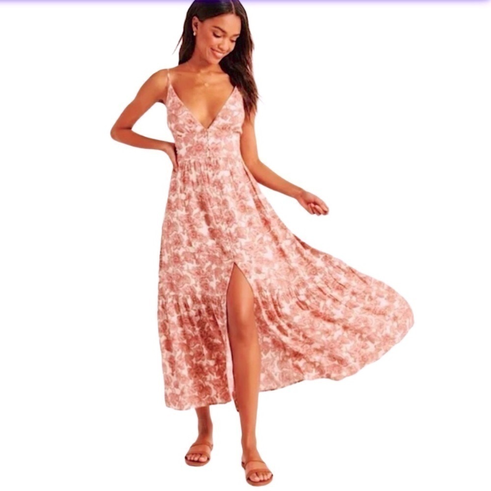 ABERCROMBIE & Fitch Phoebe Floral Button Down Midaxi Dress Size XST